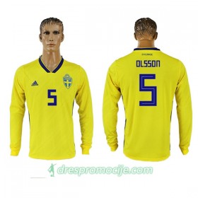 Švedska Dres Olsson 5 Domaći Svjetsko prvenstvo 2018 Dugim Rukavima